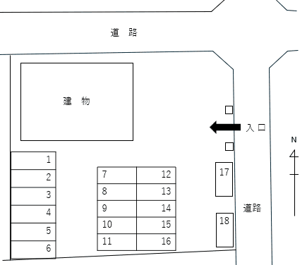 エイセイモータープールの駐車配置図