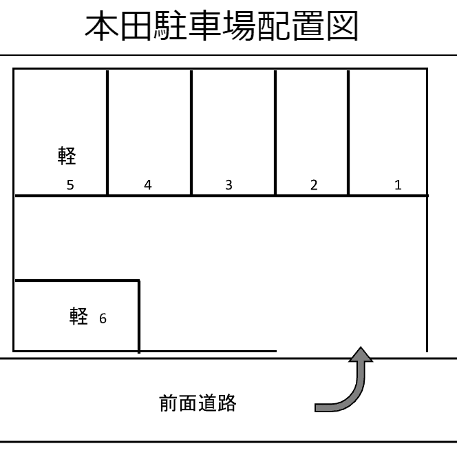 本田駐車場の駐車配置図
