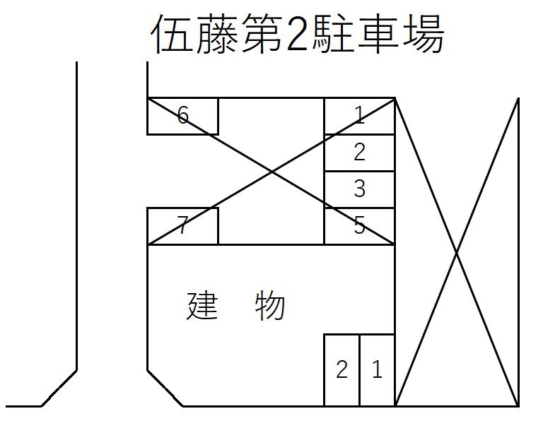 伍藤第2駐車場の駐車配置図