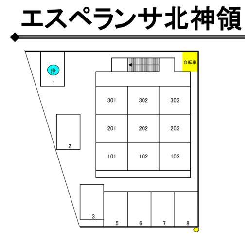 エスペランサ北神領の駐車配置図