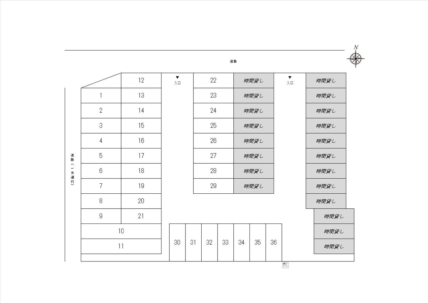 ＭＴＣ大手町月極駐車場の駐車配置図