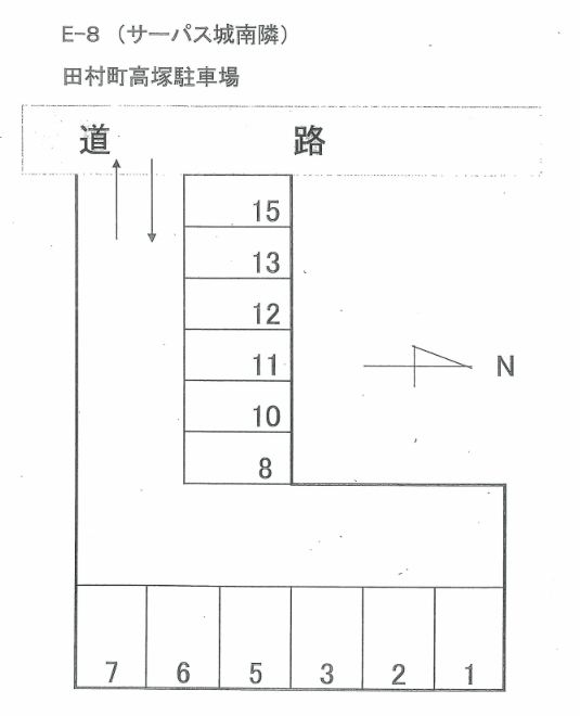 高塚駐車場の駐車配置図