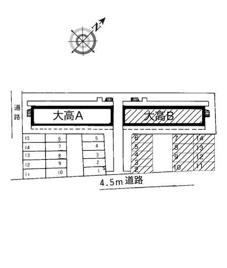 大高Ｂ(8949)の駐車配置図
