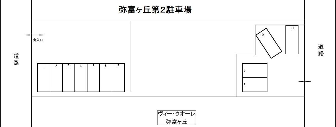 弥富ヶ丘第2駐車場の駐車配置図