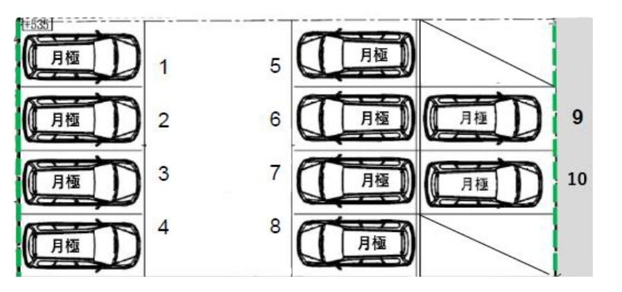 南寺方東通Ⅱ駐車場の駐車配置図