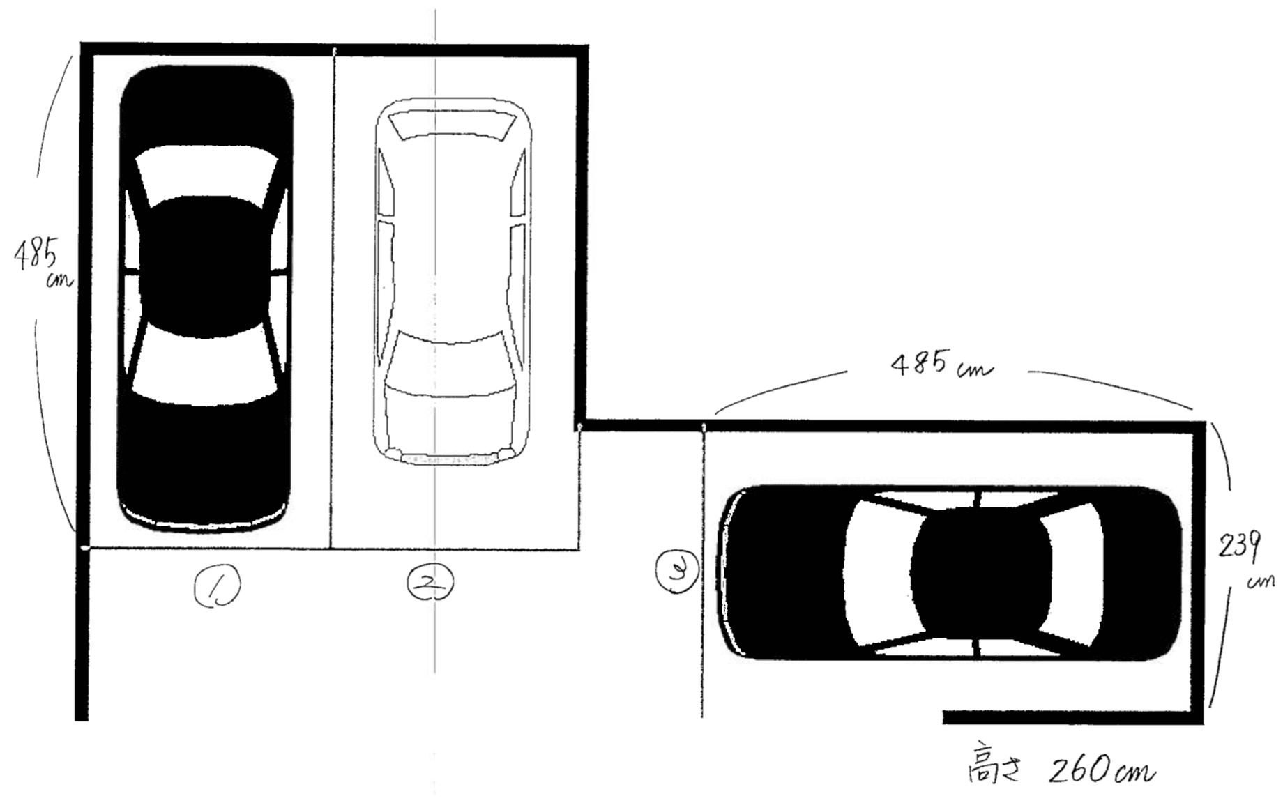今井駐車場の駐車配置図