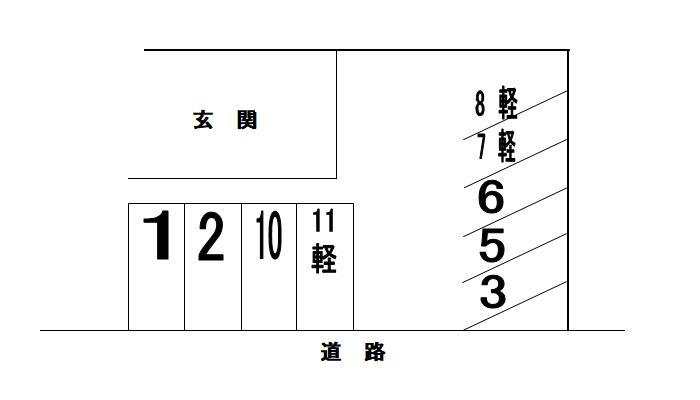 新鞍駐車場の駐車配置図