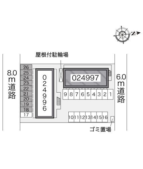 ＬＯＴＵＳ　Ｂ(24997)の駐車配置図