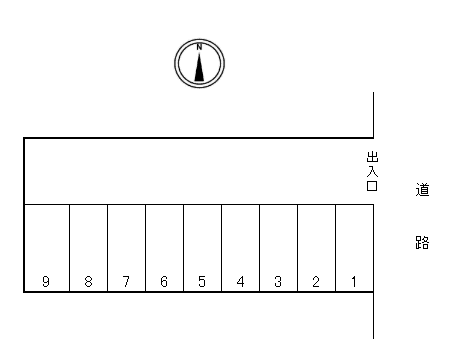 小川照が丘パーキングの駐車配置図