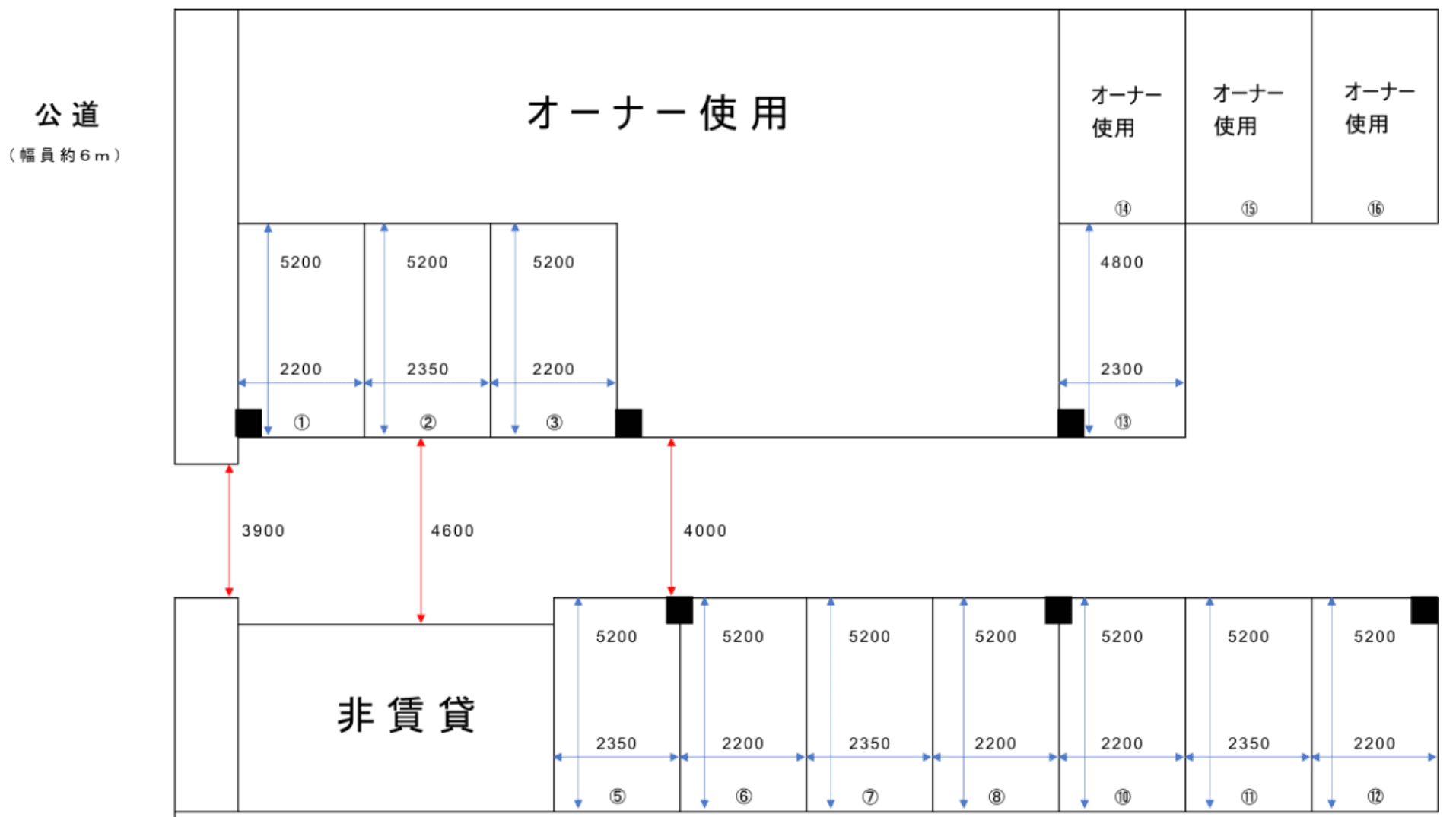 羽田大豊工業駐車場の駐車配置図