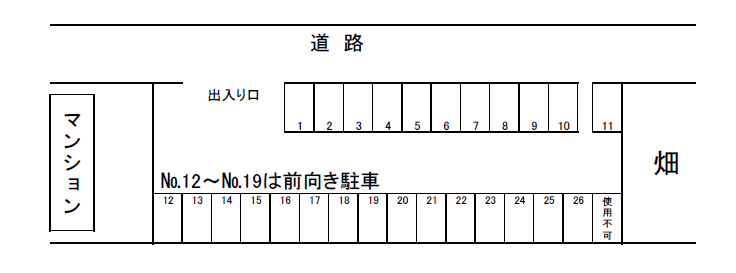 A-3 曲金7丁目 髙田貸駐車場の駐車配置図