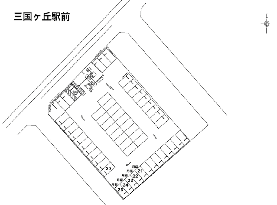 三国ヶ丘駅前の駐車配置図