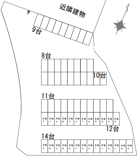 Pat上ノ太子駐車場の駐車配置図