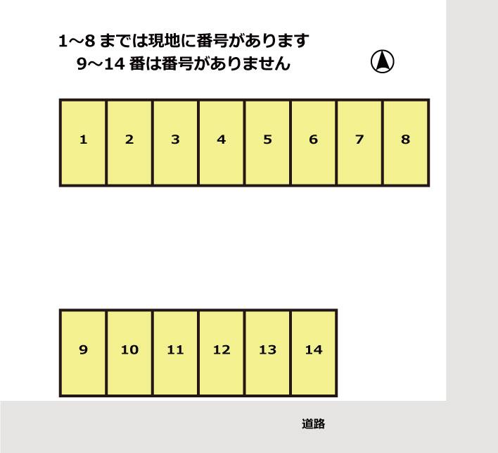 中戸次川床月極駐車場の駐車配置図