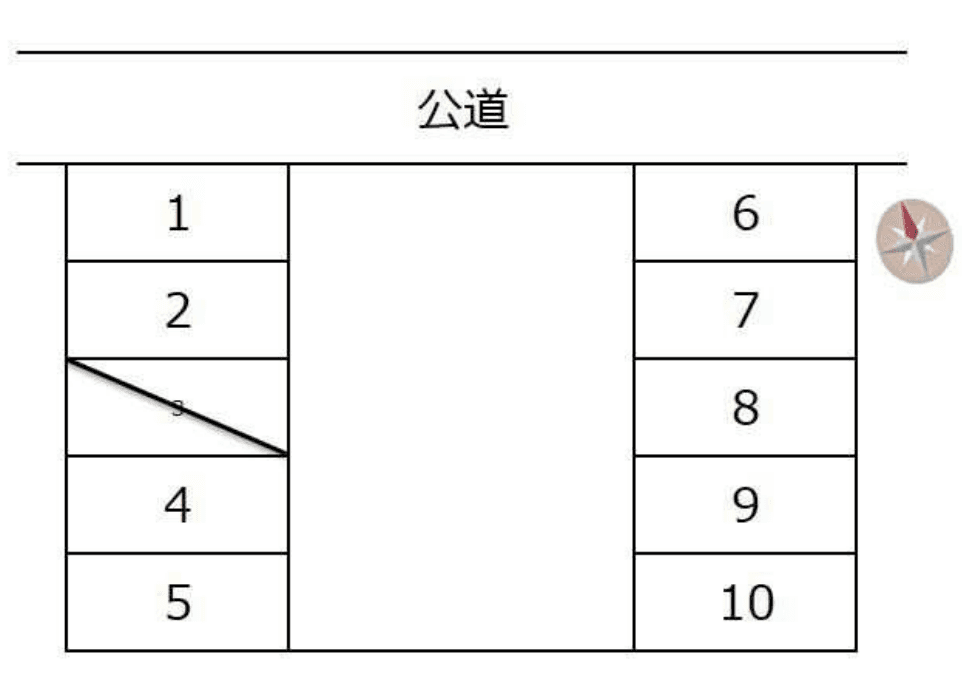 舞阪町乙女園神田様駐車場の駐車配置図