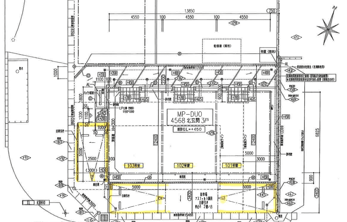 Ｌ’Ｏｉｓｅａｕ ｂｌｕｅの駐車配置図