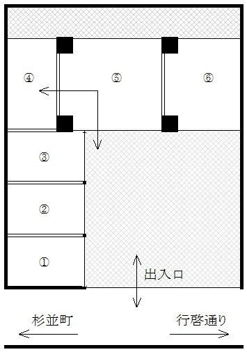本町１６番駐車場の駐車配置図