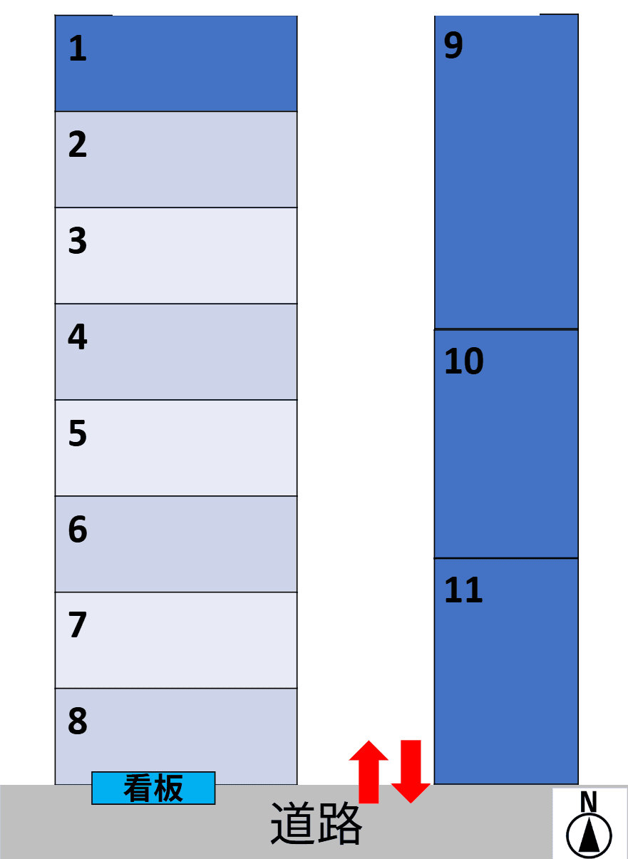 桑野5丁目駐車場の駐車配置図