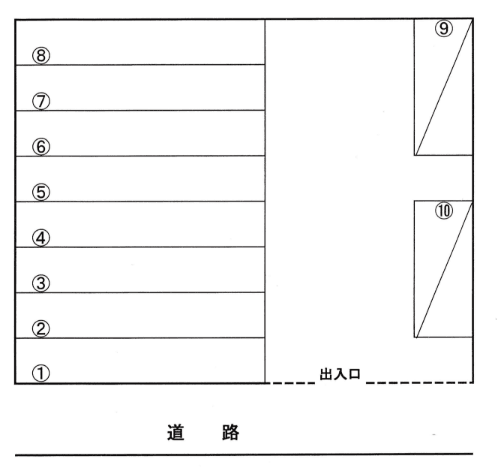東折尾駐車場の駐車配置図