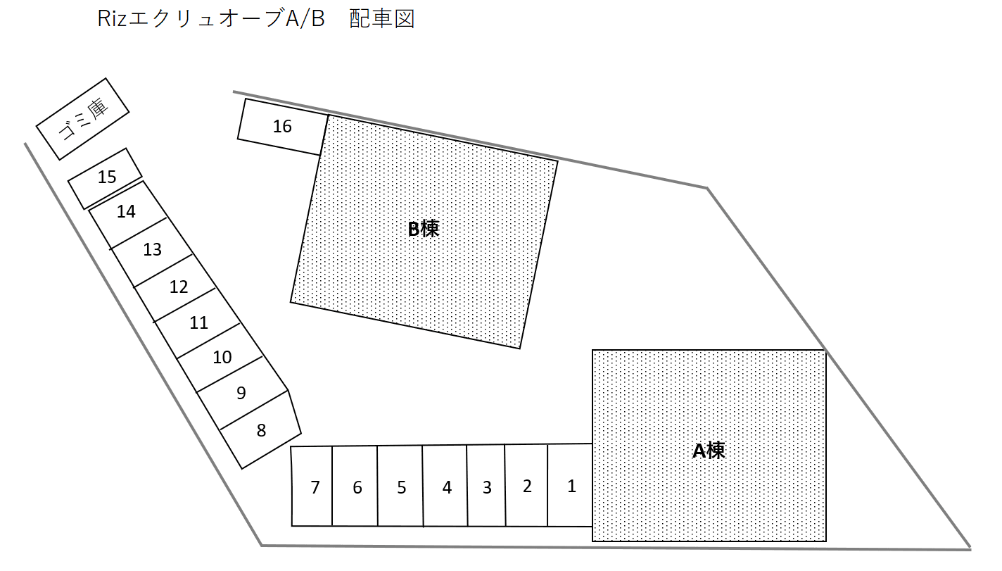 Rizｴｸﾘｭ ｵｰﾌﾞBの駐車配置図