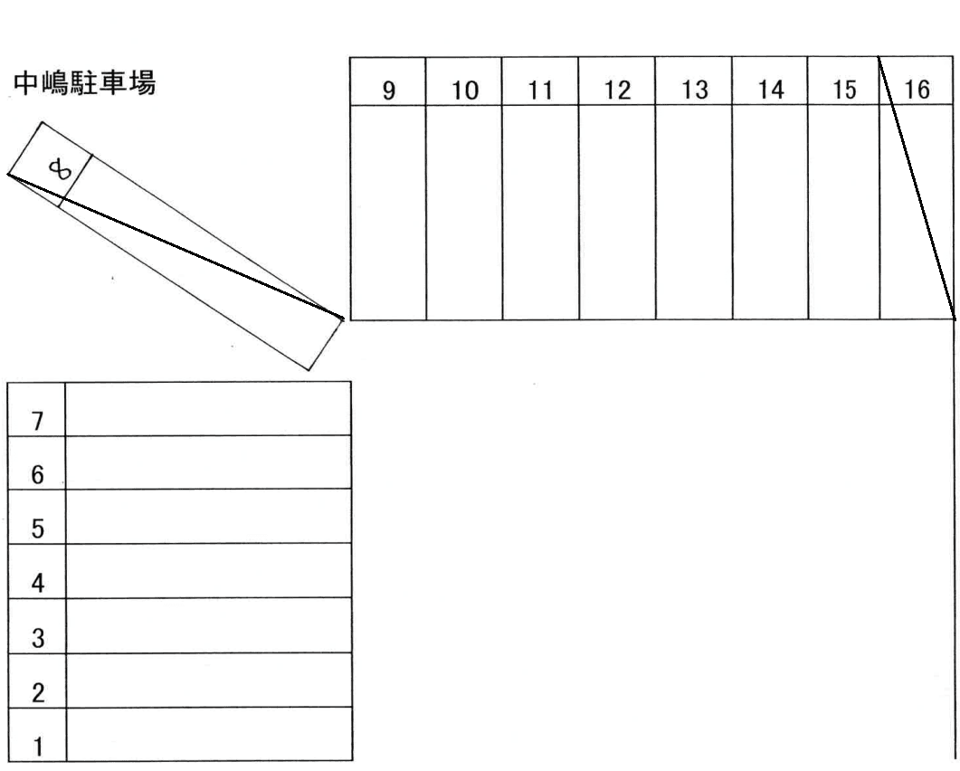 中嶋駐車場の駐車配置図