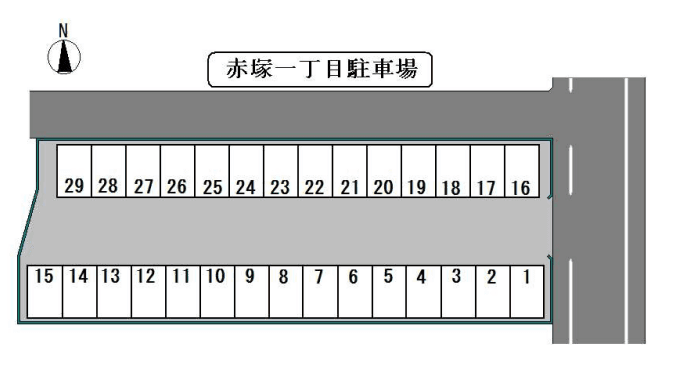 赤塚一丁目駐車場の駐車配置図