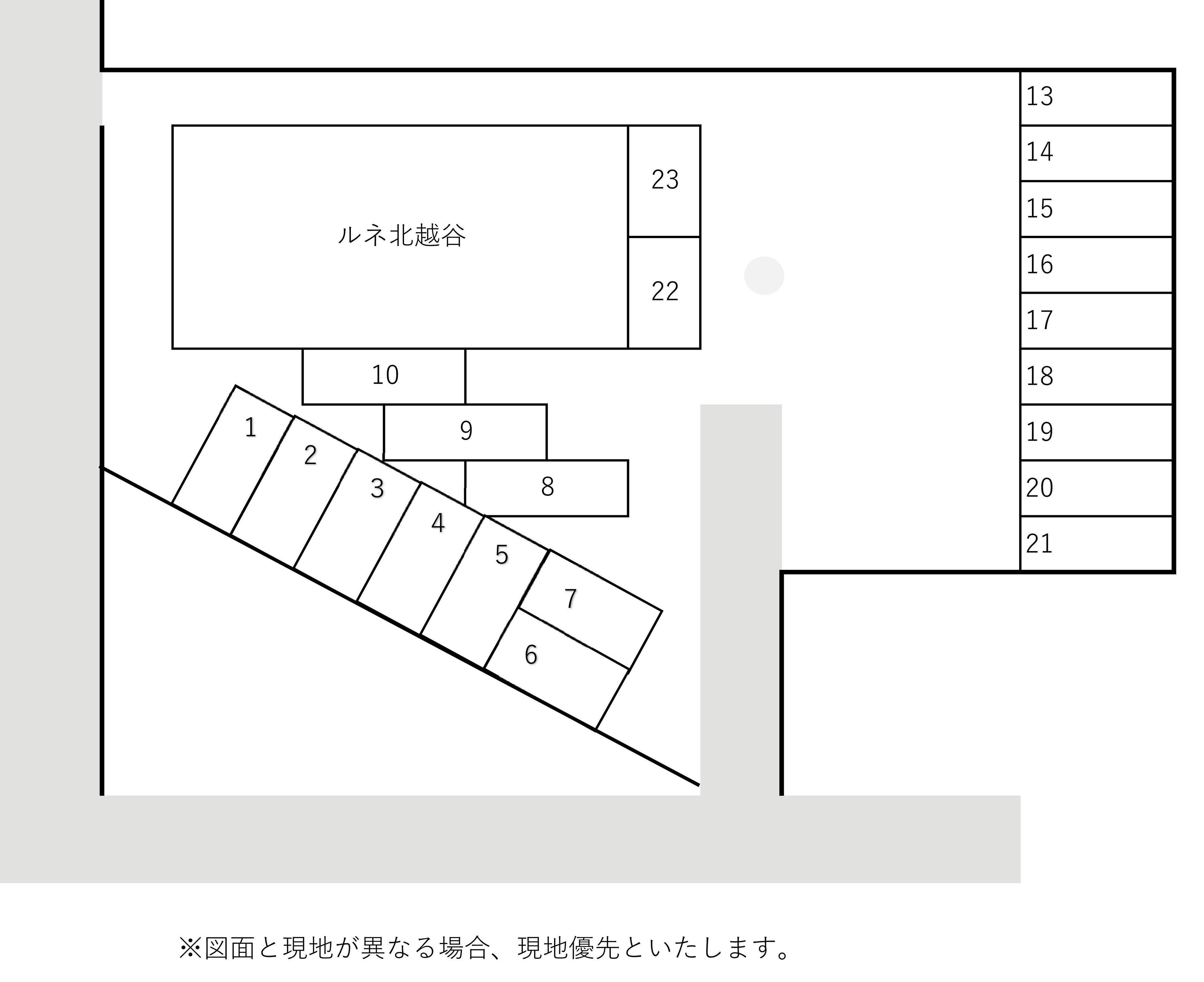 ルネ駐車場の駐車配置図