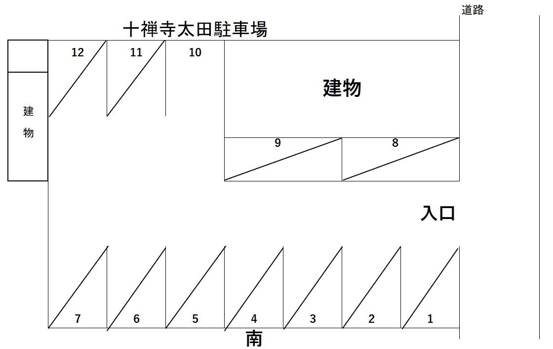 十禅寺大田駐車場の駐車配置図
