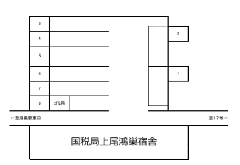 加藤自宅前駐車場の駐車配置図