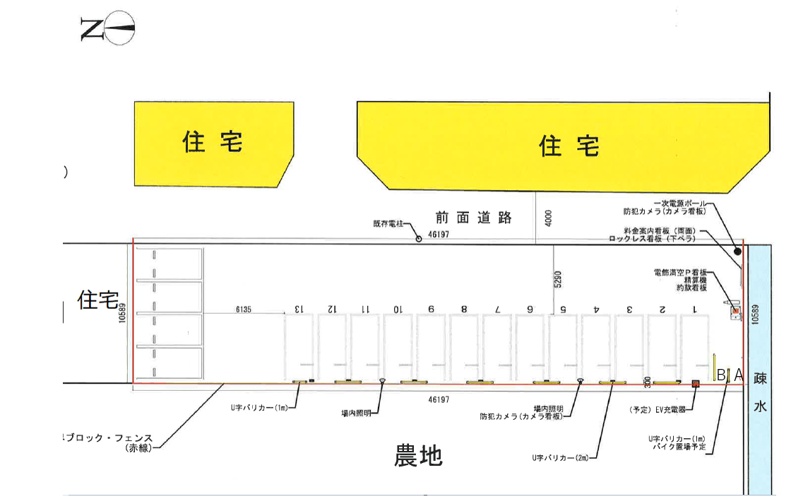【バイク】Dパーキング橋の内3丁目第１の駐車配置図