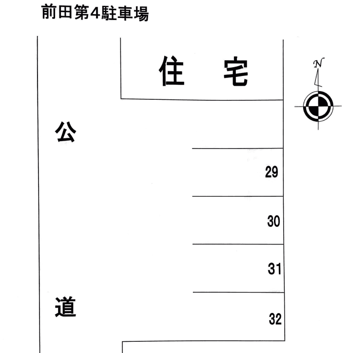前田第4駐車場の駐車配置図