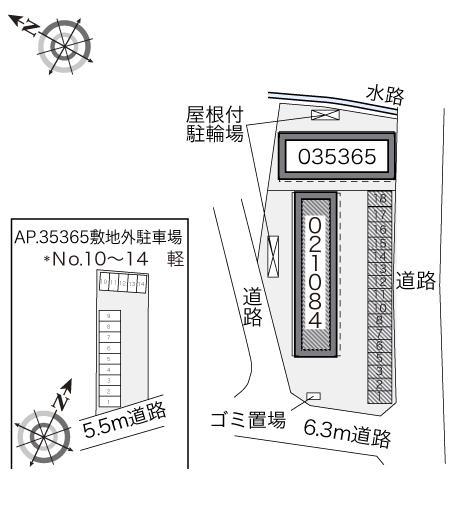 カサベージュ(21084)の駐車配置図