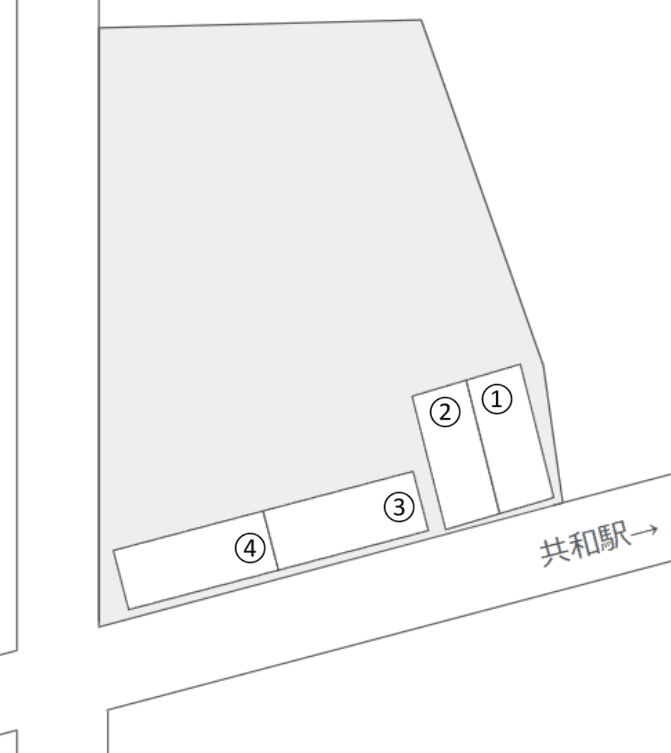 共和町2丁目21番13駐車場の駐車配置図