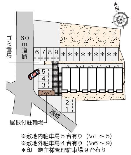 ミランダリュミエールⅡ(56280)　敷地外駐車場の駐車配置図