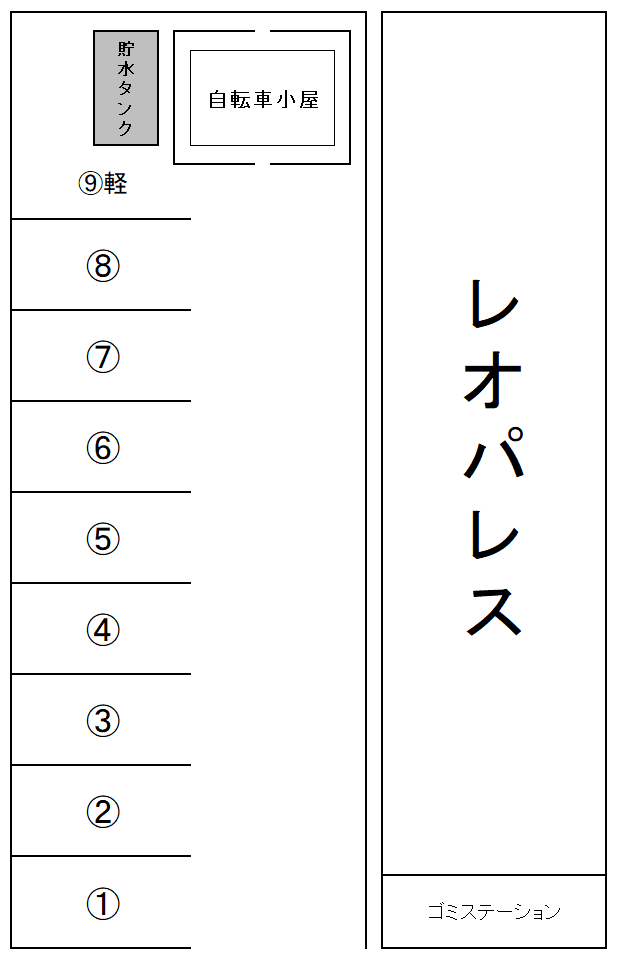 カズミパーキングの駐車配置図