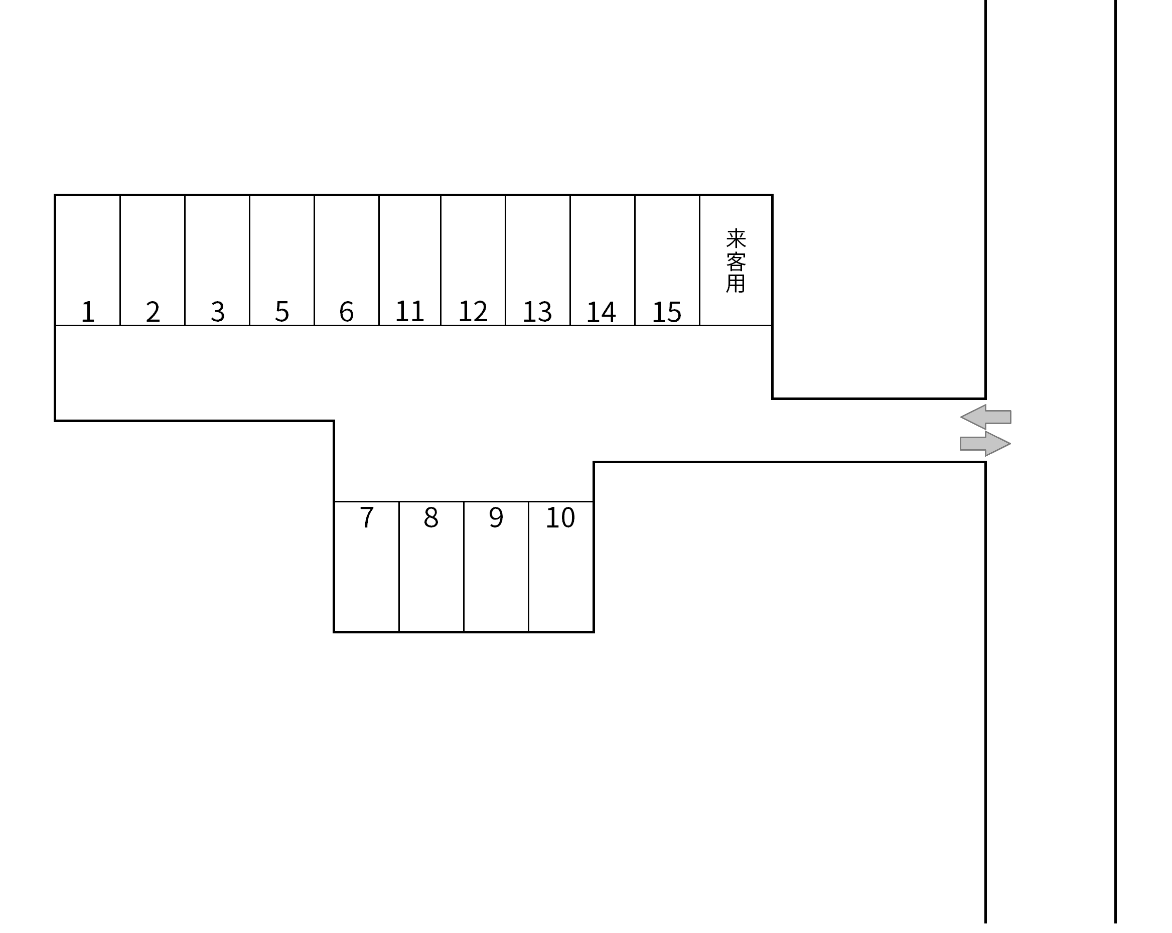第２ＩＨガレージの駐車配置図