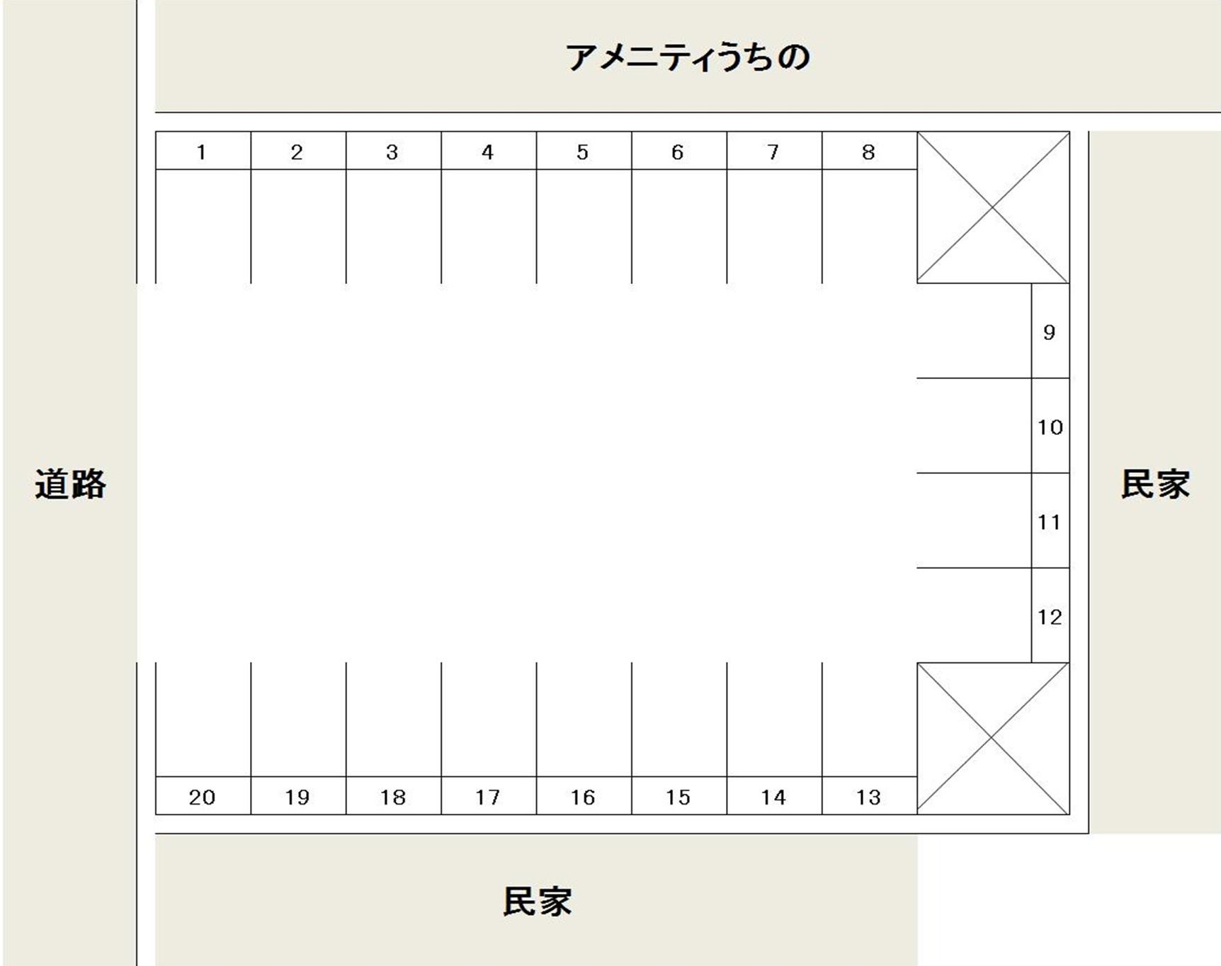 宮竹駐車場の駐車配置図