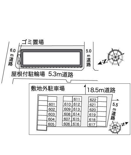 コンツェルト(35583)　敷地外駐車場の駐車配置図