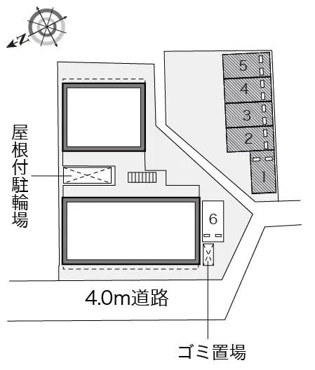 一本杉(31825)　敷地外駐車場の駐車配置図