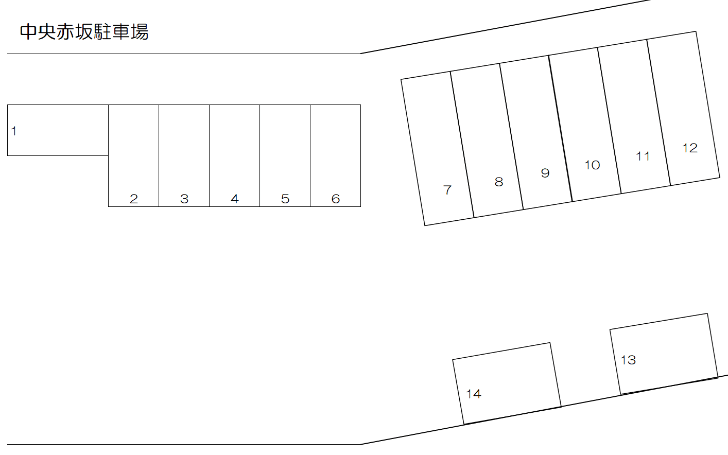 中央赤坂駐車場の駐車配置図