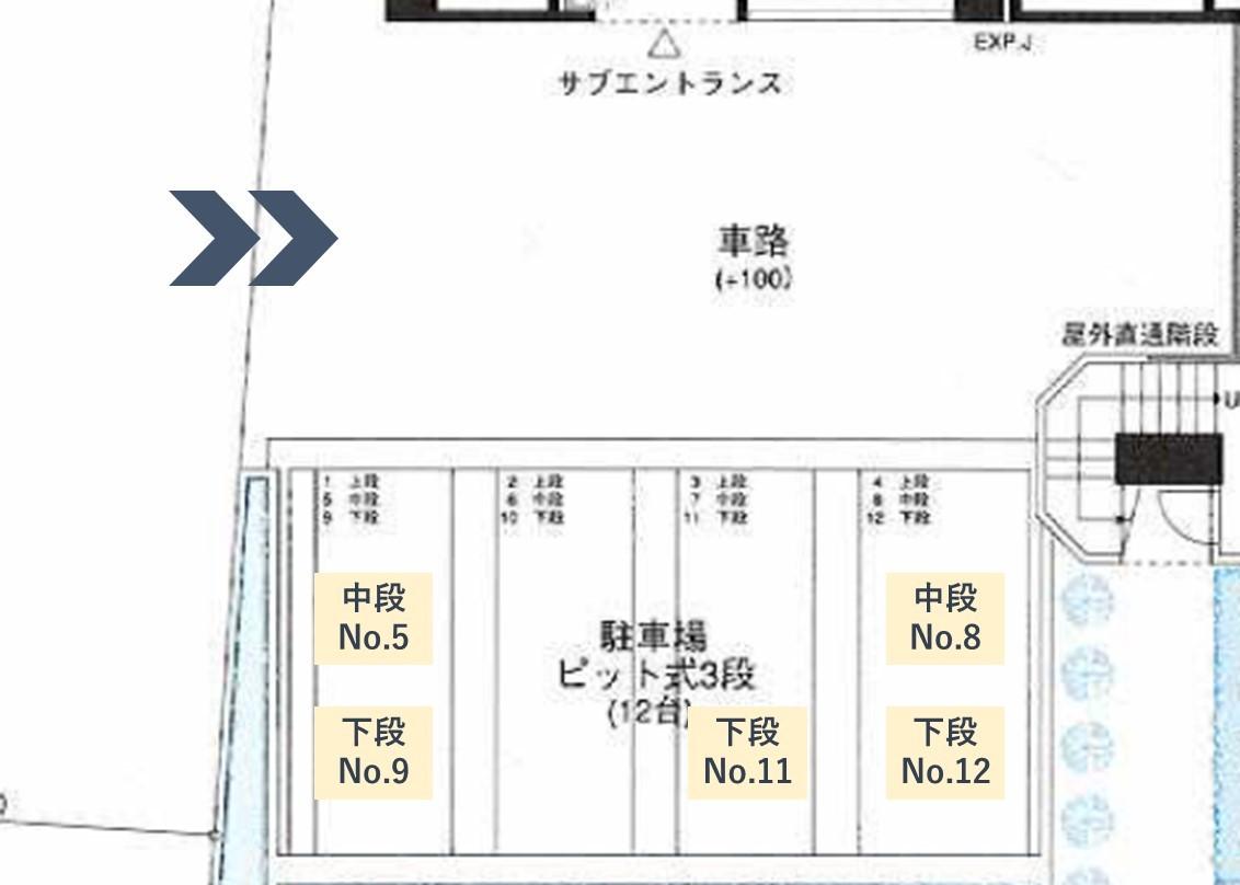 下小田中３丁目駐車場の駐車配置図