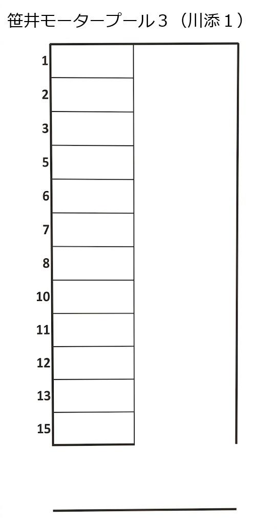 笹井モータープール No.3の駐車配置図