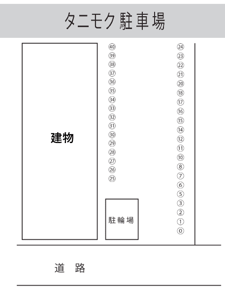 タニモク駐車場の駐車配置図
