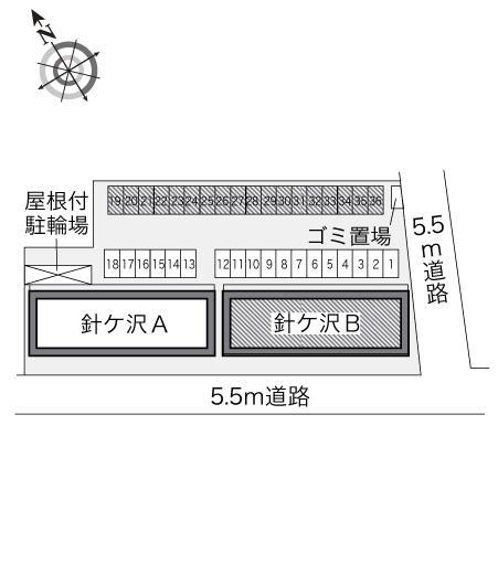 針ヶ沢Ｂ(21252)の駐車配置図