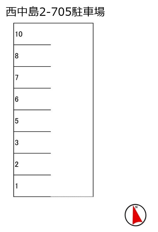 西中島2-705駐車場の駐車配置図