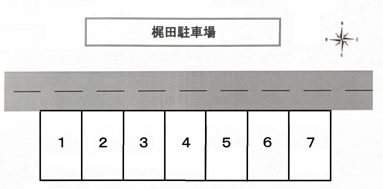 梶田駐車場の駐車配置図