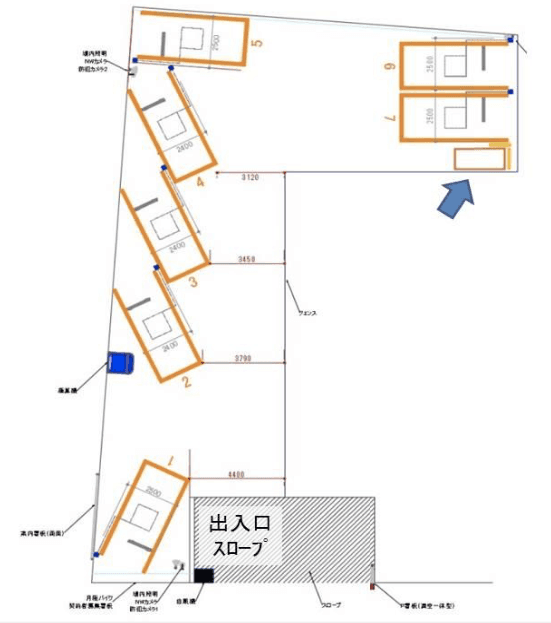 深川第1駐車場の駐車配置図