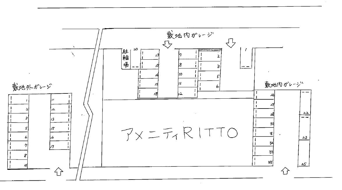 アメニティーRITTOの駐車配置図