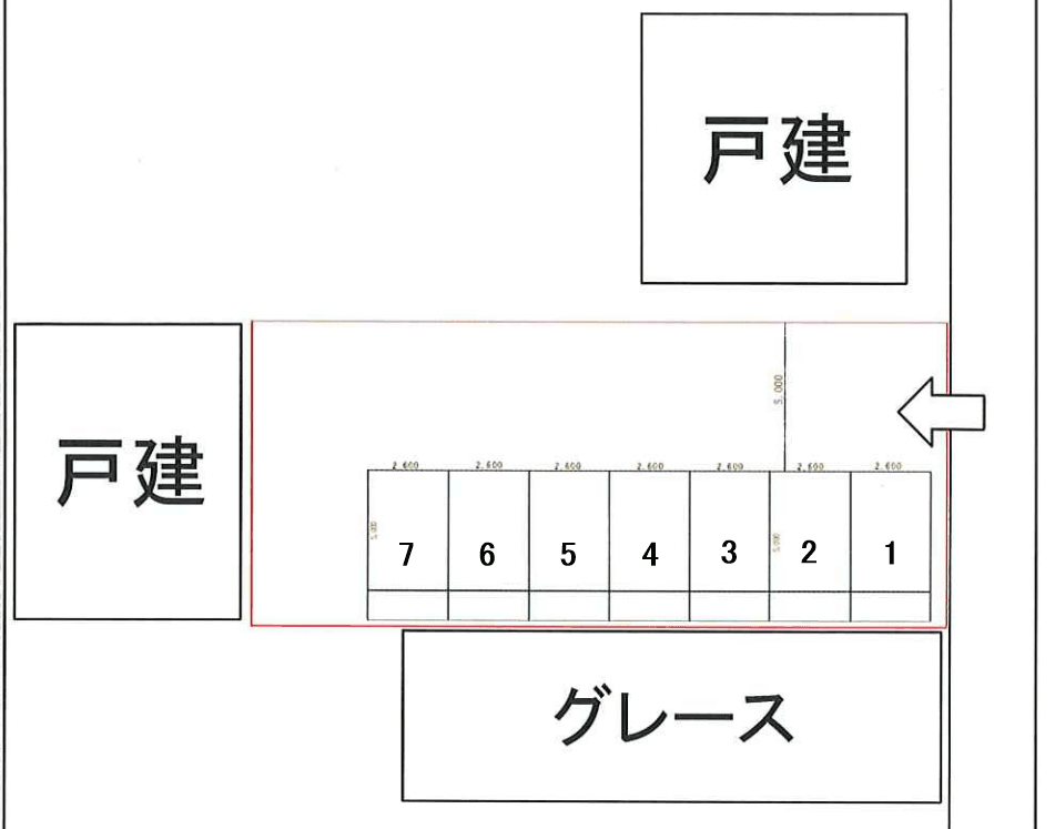馬場西原駐車場の駐車配置図