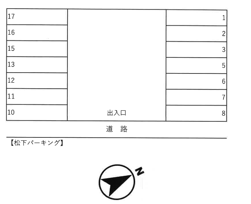 松下パーキングの駐車配置図